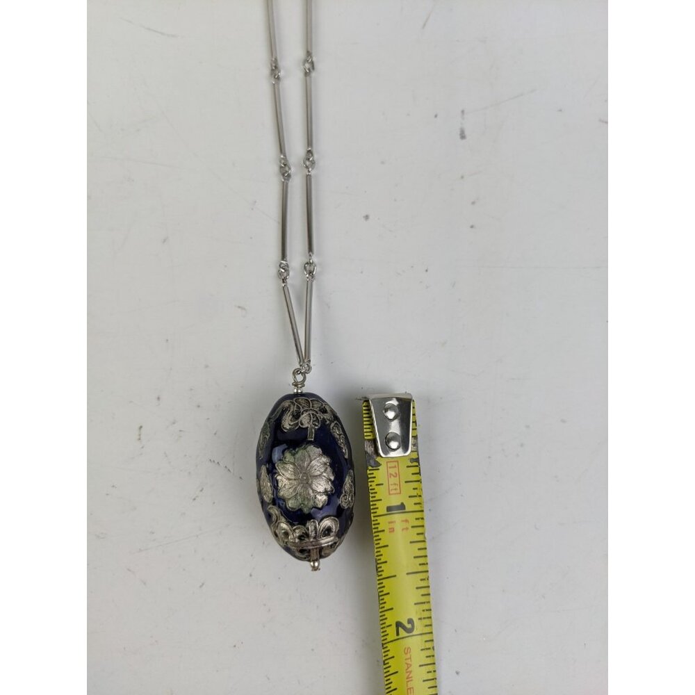 Vintage Cloissone Sterling Silver Dragon Pendant Oval 1.5" - Picture 10 of 11